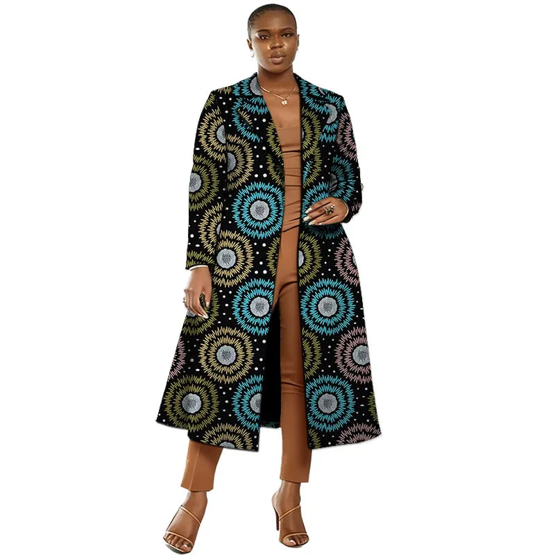 Elegant Dashiki Women's Overcoat