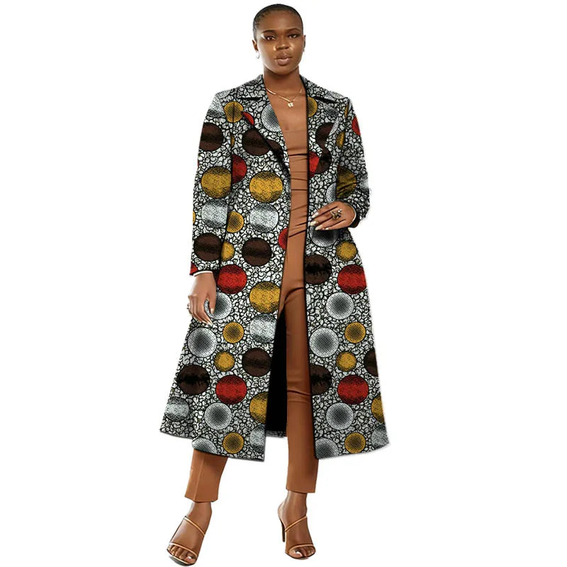 Elegant Dashiki Women's Overcoat