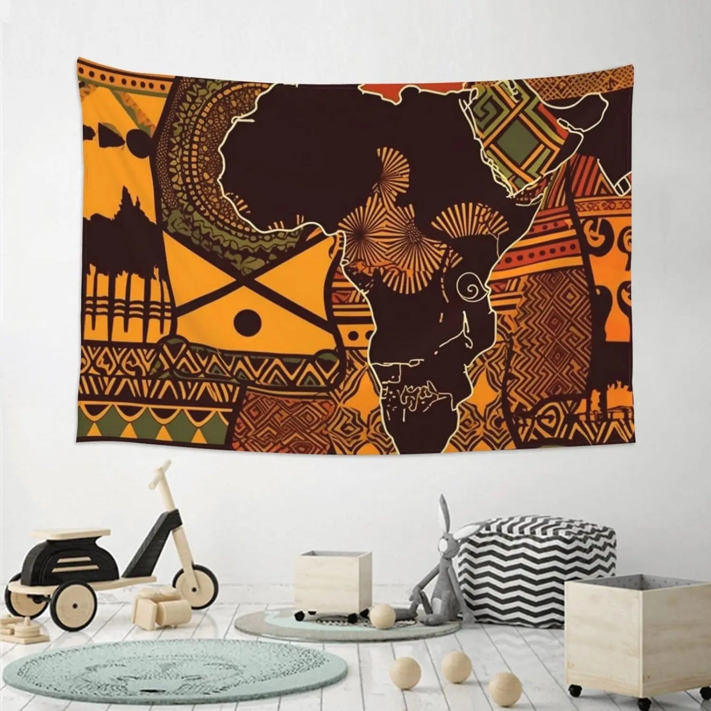 Chic African Map Tapestry Decor