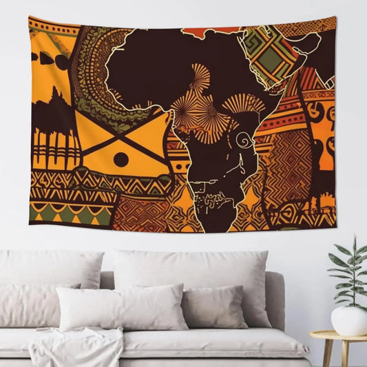Chic African Map Tapestry Decor
